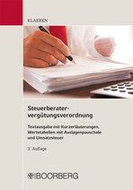 Michael Klaeren, Rechtsanwalt, Hauptgeschäftsführer der Steuerberaterkammer Südbaden:
Steuerberatervergütungsverordnung 


